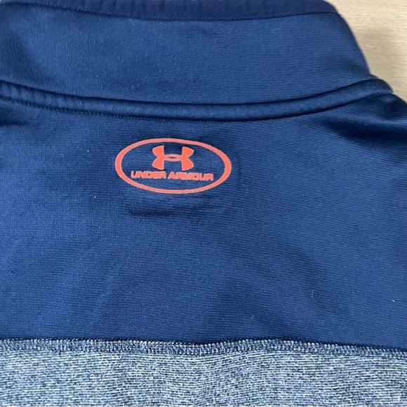 Under Armour Blue and Orange 1/4 Zip Pullover Coldgear jacket - Picture 7 of 8